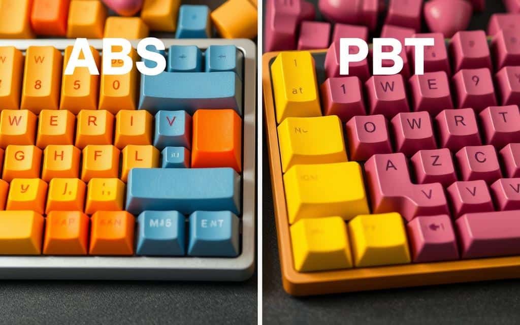Comparison image of ABS and PBT keycaps