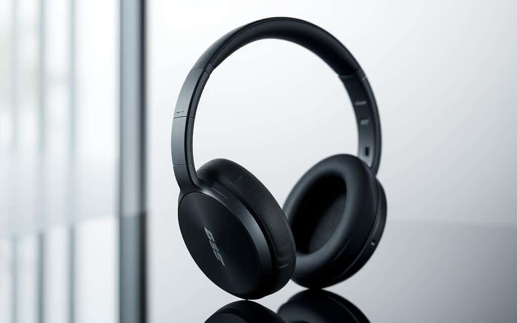 Generate an image of Bose QuietComfort Ultra Headphones on a modern background.