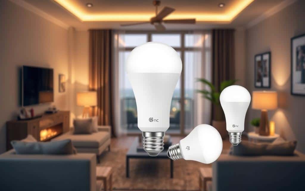 Generate an image of GE Cync Smart Light Bulbs
