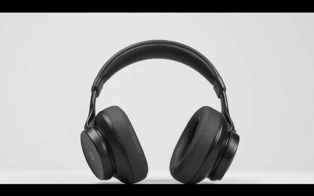 Generate an image of QCY H3 Pro headphones with a clean background, highlighting their design and comfort features.
