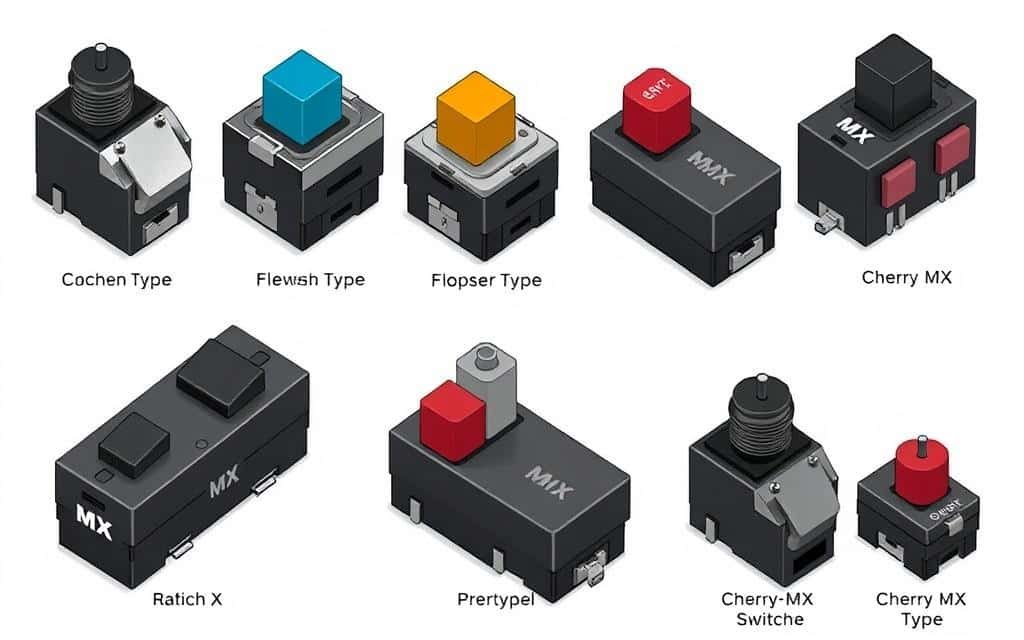 Image of Cherry MX switch types