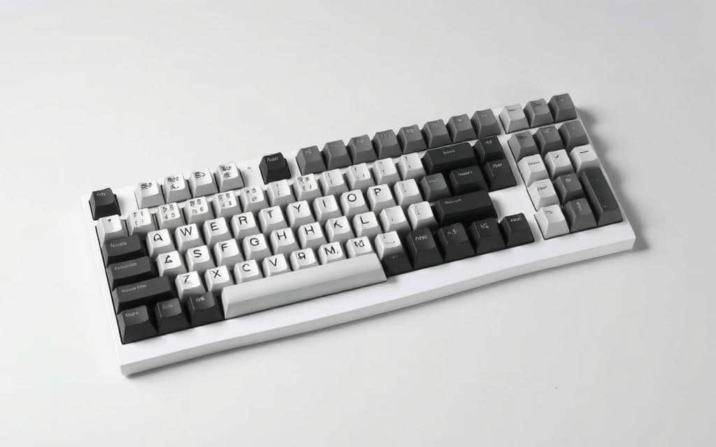 Image of a split ergonomic mechanical keyboard like the ErgoDox EZ