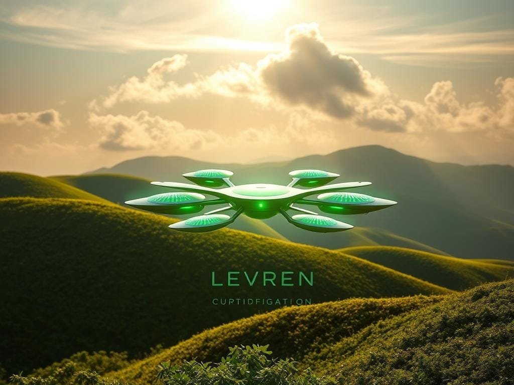 A serene landscape with lush, verdant hills in the background. In the foreground, a group of sleek, energy-efficient machine learning models hover above the ground, their surfaces shimmering with a soft, green glow. The models are arranged in a harmonious, interconnected formation, radiating a sense of balance and efficiency. Sunlight filters through wispy clouds, casting warm, natural lighting on the scene. The atmosphere exudes a tranquil, eco-friendly ambiance, conveying the idea of sustainable, green-powered AI solutions working in harmony with the natural world.