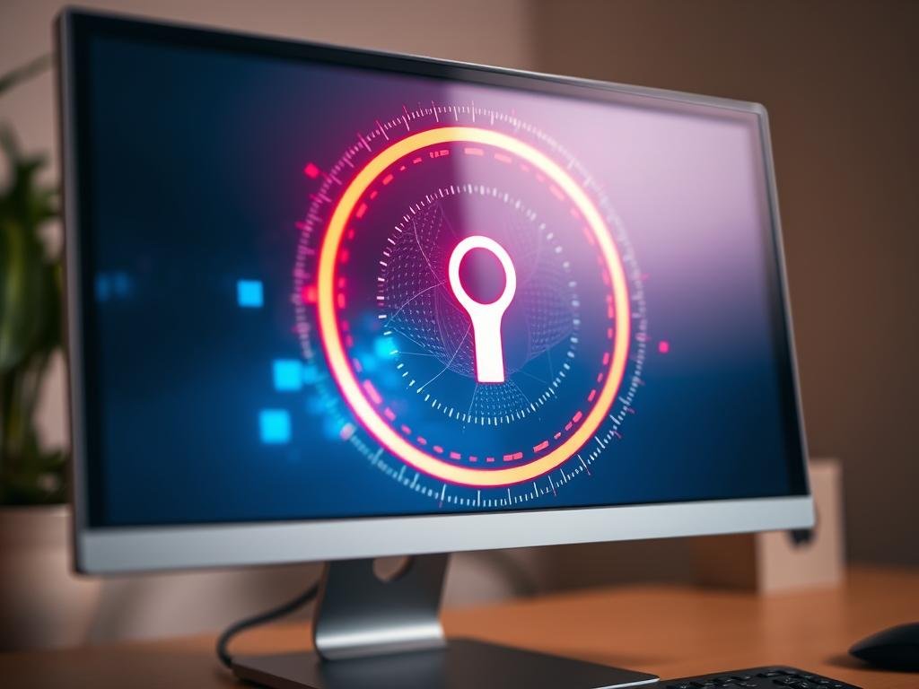 A close-up shot of a desktop computer monitor with a vibrant, glowing internet connection symbol prominently displayed in the center. The background is slightly blurred, creating a sense of depth and focus on the monitor. The lighting is soft and diffused, casting a warm, inviting glow on the scene. The monitor's sleek, modern design conveys a sense of technological sophistication, hinting at the potential for a seamless, high-speed internet experience. The overall mood is one of anticipation and excitement, suggesting the possibilities that a reliable, enhanced internet connection can unlock.