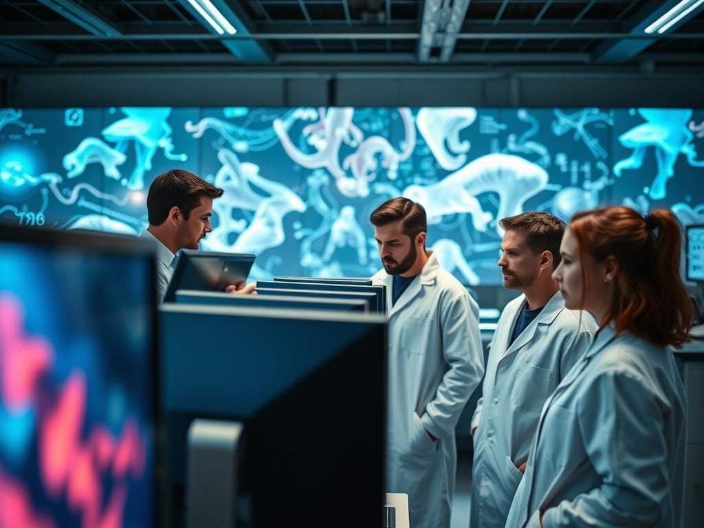 A futuristic laboratory setting, with sleek and cutting-edge display technology solutions taking center stage. In the foreground, a series of high-resolution, bezel-less monitors showcasing vibrant, lifelike imagery. In the middle ground, engineers in white lab coats intently examining the latest display prototypes, their expressions indicating the challenges they face in pushing the boundaries of display innovation. In the background, a wall of holographic displays, projecting ever-evolving visualizations that hint at the potential of the next generation of display technology. Soft, diffused lighting casts an air of contemplation and innovation, as the scene captures the essence of the "Challenges Facing Display Technology" section of the article.
