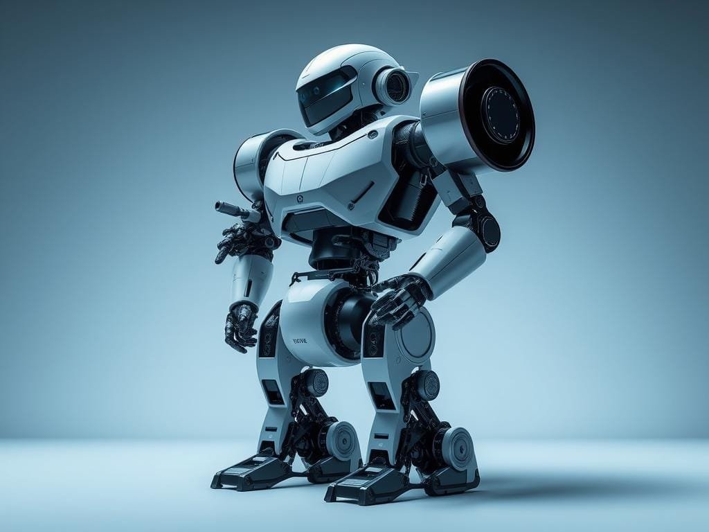 A highly detailed, expertly engineered robotic assembly, showcasing a sleek, obstacle-avoiding robot. Dramatic lighting illuminates the intricate mechanisms and sensors, creating a sense of technical sophistication. The robot stands poised, ready to navigate complex environments, its elegant form a testament to the precision of its engineering. Smooth metallic surfaces glisten under cool, directional lighting, while a stark, minimalist background emphasizes the machine's functional design. Carefully balanced camera angles highlight the robot's intelligent features, from its advanced sensor array to its nimble, agile frame. An atmosphere of futuristic innovation permeates the scene, inviting the viewer to imagine the robot's remarkable capabilities.