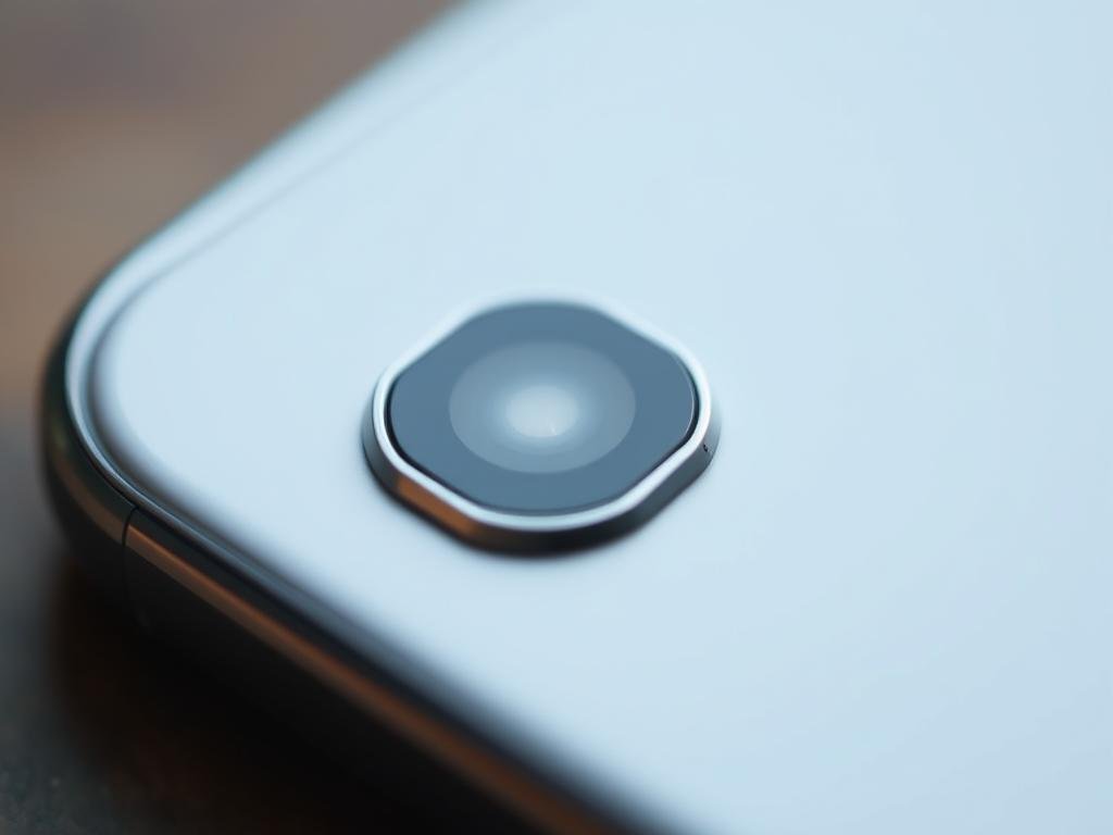 A malfunctioning phone's proximity sensor, depicted in a close-up, macro view. The sensor's surface is obscured by a blurry, out-of-focus layer, hinting at an underlying issue. The lighting is diffused, creating a soft, ethereal atmosphere that emphasizes the subtle textures and imperfections of the sensor's components. The angle is slightly tilted, adding a sense of tension and unease, conveying the frustration of a user dealing with this common phone problem.