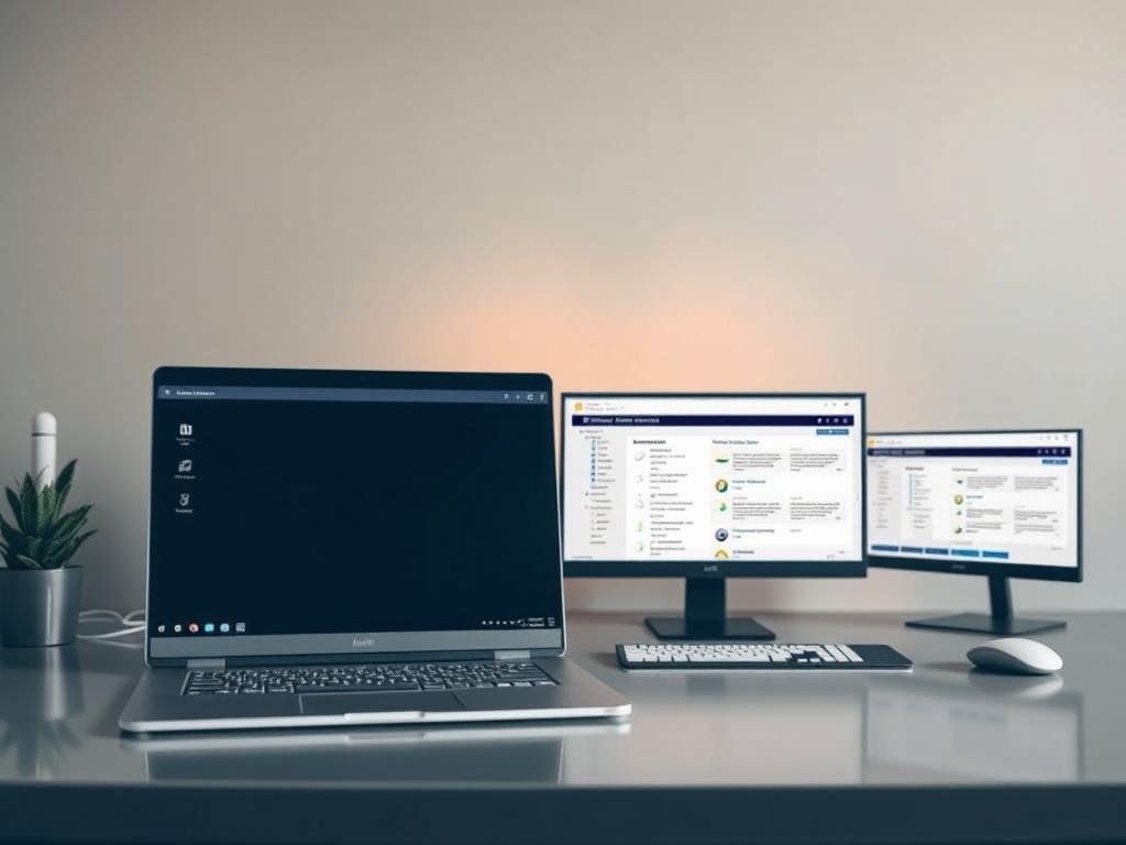 a sleek, modern desktop with a collection of stylish, high-tech registry repair tools. in the foreground, a premium-quality registry cleaner software suite with a sophisticated, minimalist user interface, conveying its power and reliability. in the middle ground, various specialized registry editing and optimization utilities, each with a distinct, cutting-edge aesthetic. the background features a subdued, neutral-toned environment, allowing the tools to take center stage. subtle, warm lighting creates a professional, authoritative atmosphere, while strategic camera angles and depth of field showcase the tools' premium design and attention to detail.