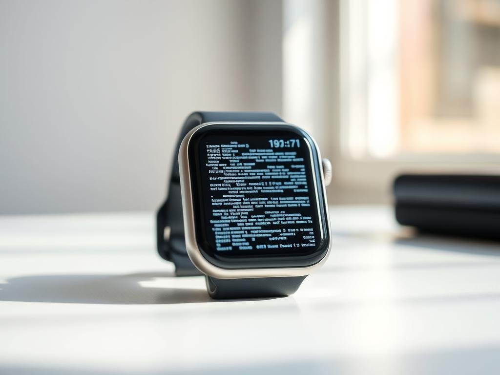 a smartwatch with a glitching digital display, its screen flickering and distorted, showcasing software issues. the device is situated on a clean, minimalist desk against a soft, blurred background, illuminated by natural light from a nearby window. the lighting casts subtle shadows, adding depth and dimension to the scene. the watch face appears slightly tilted, conveying a sense of technical disruption. the overall mood is one of frustration and the need for a solution, capturing the essence of the "software issues and solutions" section. a smartwatch with a glitching digital display, its screen flickering and distorted, showcasing software issues. the device is situated on a clean, minimalist desk against a soft, blurred background, illuminated by natural light from a nearby window. the lighting casts subtle shadows, adding depth and dimension to the scene. the watch face appears slightly tilted, conveying a sense of technical disruption. the overall mood is one of frustration and the need for a solution, capturing the essence of the "software issues and solutions" section.