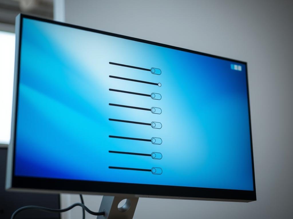 a bright, modern desktop computer display, showcasing various visual effect settings with intuitive sliders and toggles. the interface has a clean, minimalist design with a sleek, metallic aesthetic. the background features a subtle, blurred gradient, creating a sense of depth and focus on the foreground elements. soft, diffused lighting illuminates the display, highlighting the textures and details of the ui. the overall mood is one of efficiency and productivity, conveying the idea of optimizing system performance through visual customization.